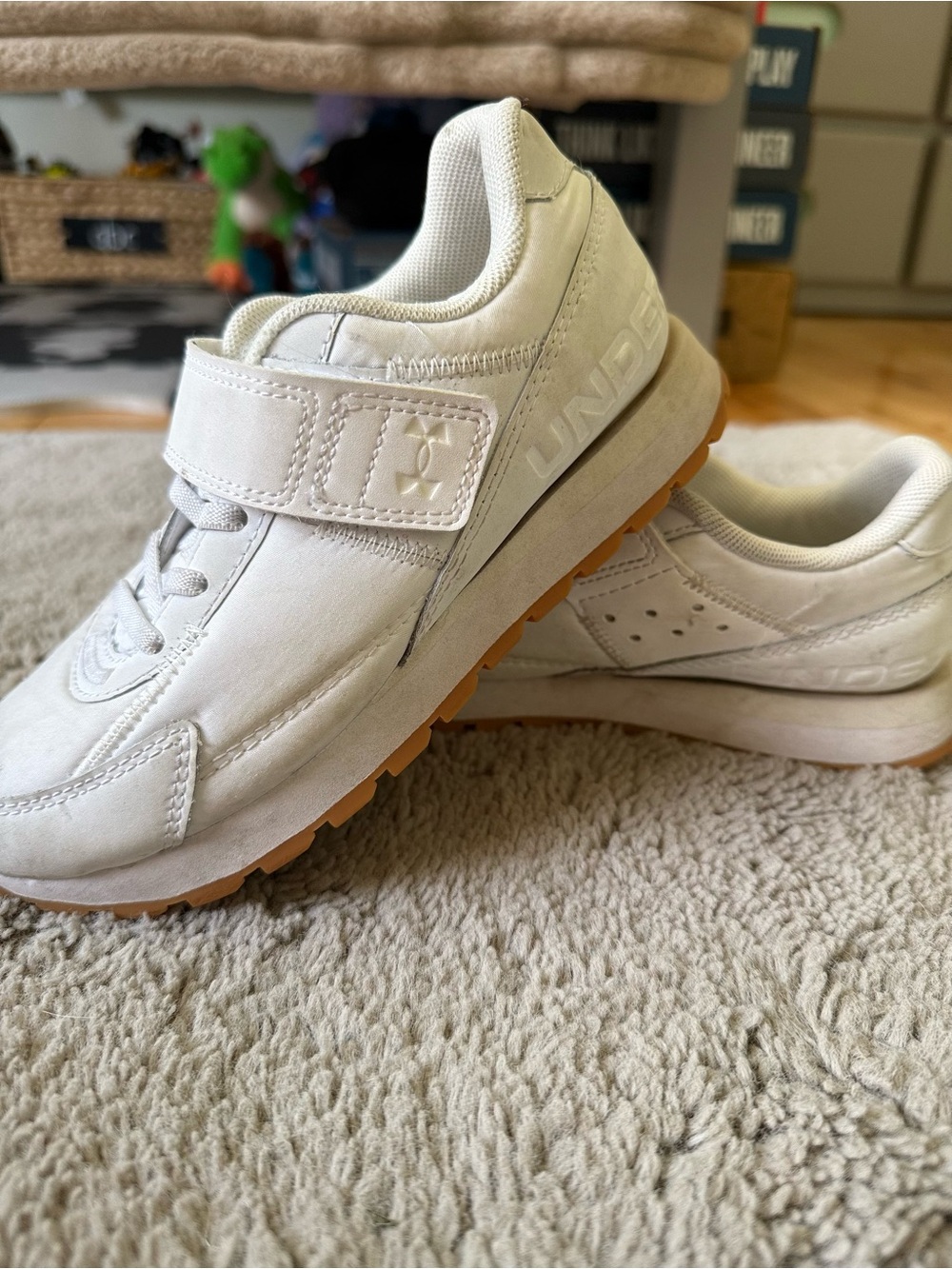 Under Armour Kids White Sneakers with Gum Outsole